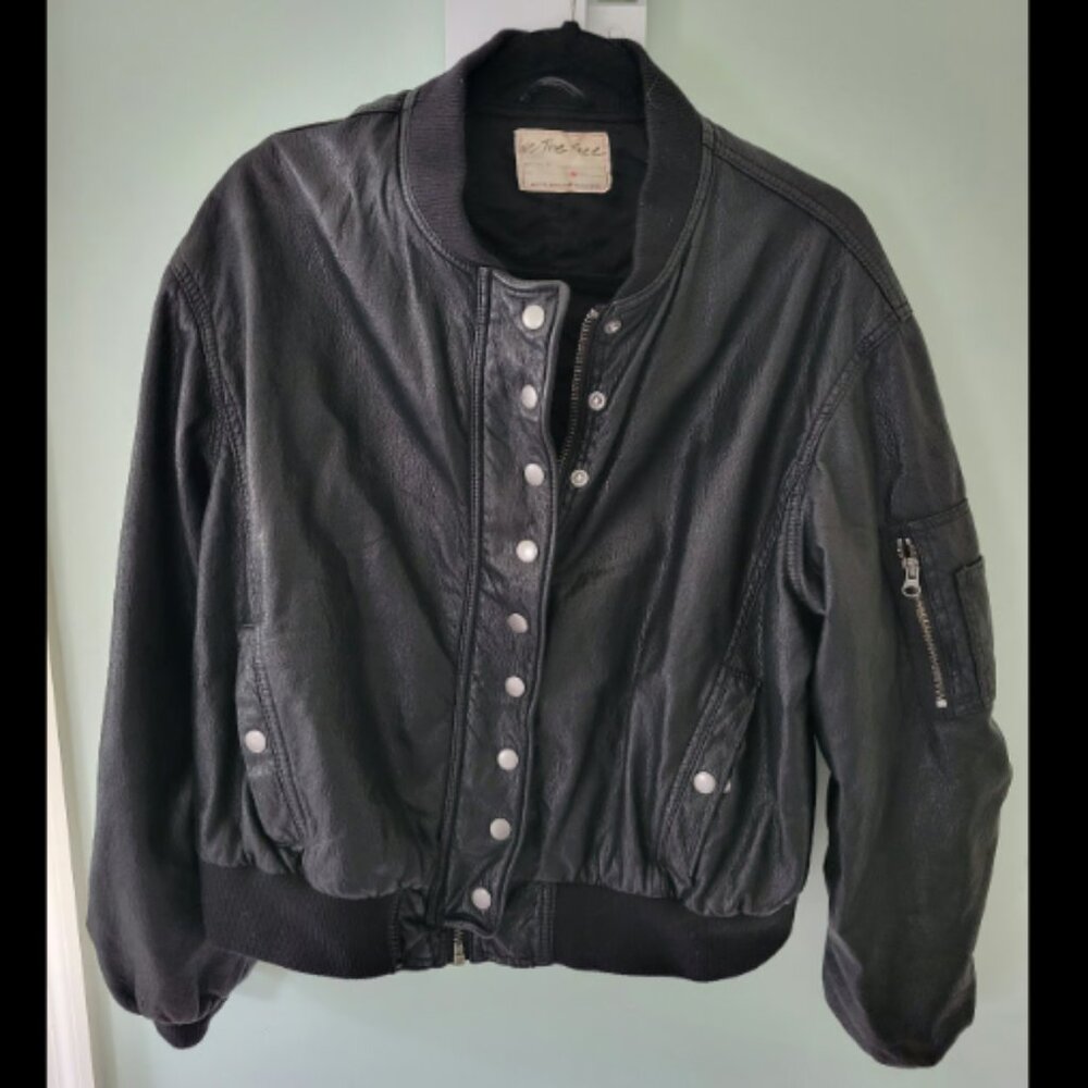We The Free - Free People - Snap Out Of It Vegan Bomber Jacket Sz M
